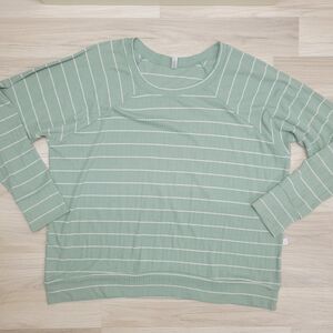 GOOSEBUMPS Womens Green Stripe Longsleeve Shirt Size XL